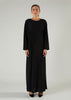 Side Pleat Abaya Ebony