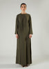 Side Pleat Abaya Olive