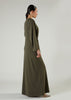 Side Pleat Abaya Olive