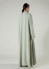 Two Piece Open Abaya With Slip Mint