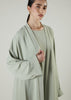Two Piece Open Abaya With Slip Mint