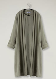 Girls Two Piece Open Abaya With Slip Mint