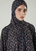 Printed Prayer Abaya Blue Flower