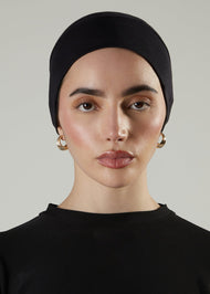 Tie Back Cap Black Hijab Cap