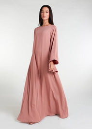 Bell Sleeve Abaya Pink