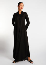 Black Linen Abaya