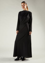 Cowl Neck Abaya Black