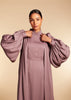 Crinkle Open Abaya Dusty Taupe