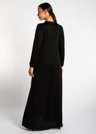 Crinkled Abaya Black