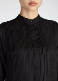 Crochet Lace Abaya Black