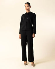 Cropped Jacket Co-Ord Set Black