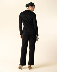 Cropped Jacket Co-Ord Set Black