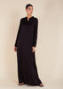 Denim Stitch Abaya Black