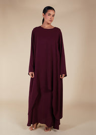 Layered Abaya Plum