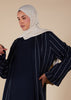 Pinstripe Navy Open Abaya