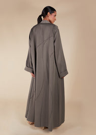 Open Seam Abaya Set Quartz