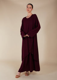 Crossover Abaya Plum