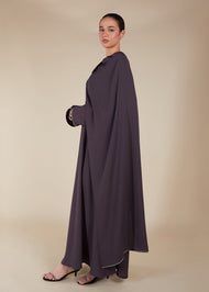 Pave Trim Abaya Mauve