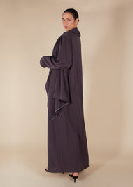 Pave Trim Abaya Mauve