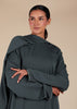 Pave Trim Abaya Grey