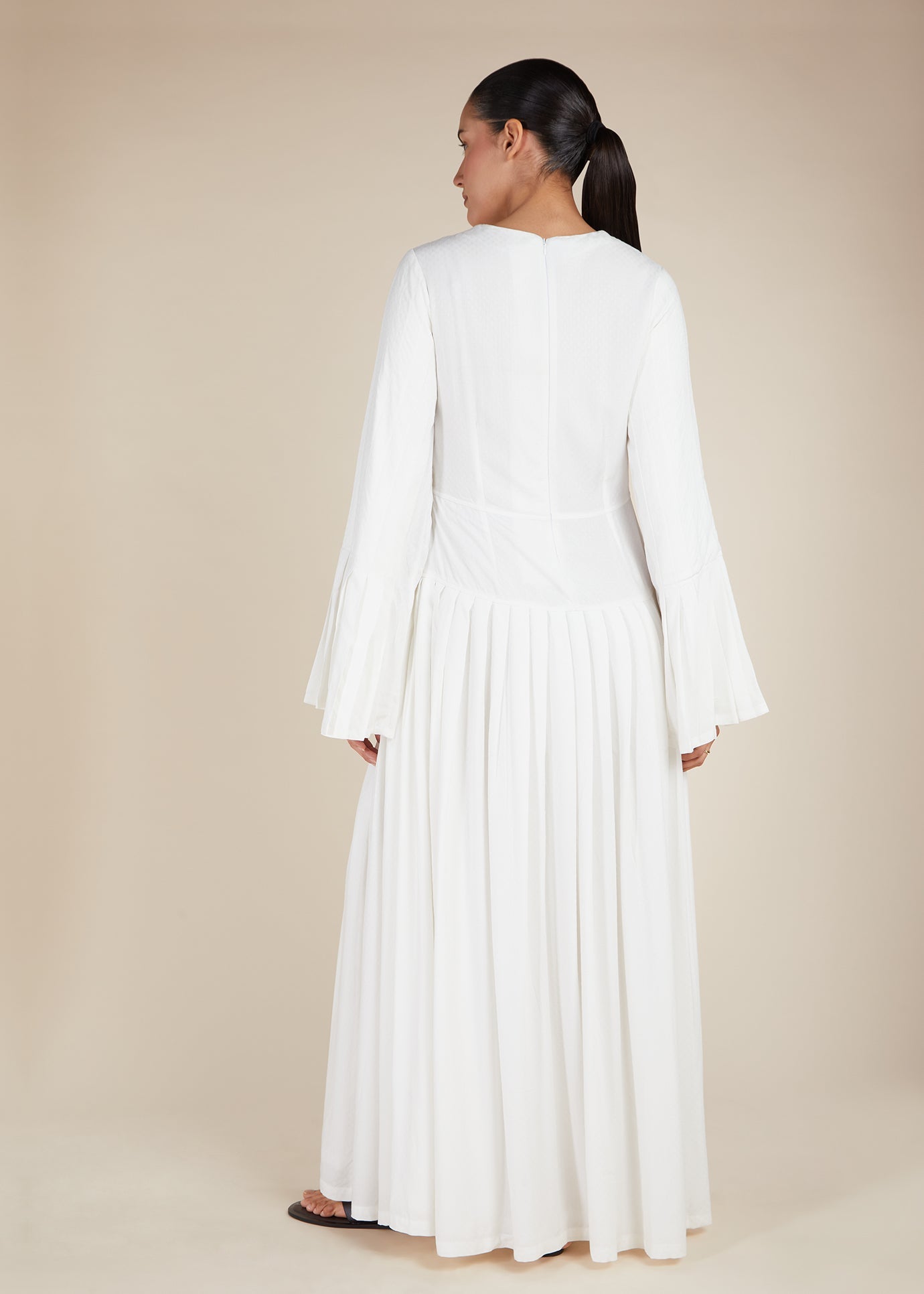Fan Sleeve Maxi White | Modest Maxi Dresses