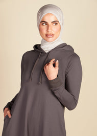 Hoody Abaya Grey