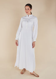 Linen Mandarin Neck Maxi