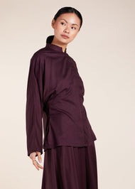 Mandarin Collar Top Plum