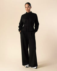 Mandarin Co-Ord Set Black