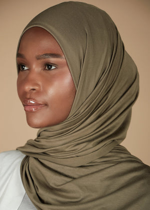 Premium Jersey Hijab Matte Khaki