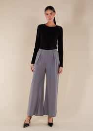 Mid Flare Trousers Grey