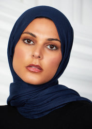 Navy Wool Modal Hijab