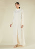 Creamy Cowl Neck Abaya