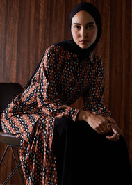 Black & Brown Print Maxi