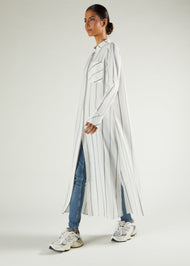 Pinstripe Maxi Shirt White
