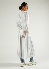 Pinstripe Maxi Shirt White