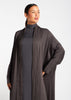 Pleated Open Abaya Charcoal