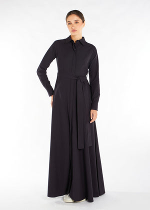 Navy Linen Blend Maxi | Maxi Dresses | Aab Modest Wear