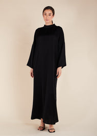 Rib Neck Kaftan Black