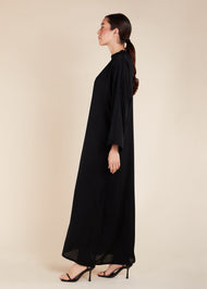 Rib Neck Kaftan Black