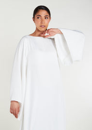 Bell Sleeve Abaya White