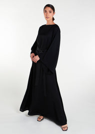 Bell Sleeve Abaya Black