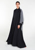 Contrast Print Open Abaya