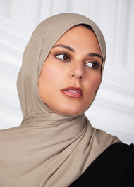 Taupe Ribbed Jersey Hijab