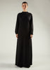 Turtle Neck Abaya Black