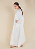 Twill Open Abaya White