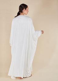 Twill Open Abaya White