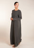 Two Piece Open Abaya with Slip Khaki