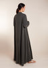 Two Piece Open Abaya with Slip Khaki