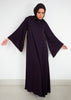 Bell Sleeve Abaya Aubergine